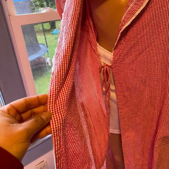 VTG Lang of SalzBurg Grannycore Cotton Nightgown Robe Women Size M-L Pocket - Picture 8 of 12